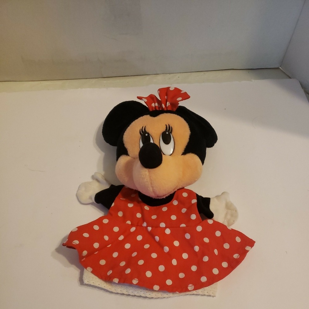 Disney Minnie Mouse Hand Puppet Plush Toy 12" Disneyland Vintage 1993